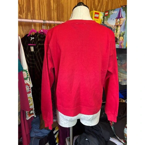 Mickey & Co Disney Vintage Red Embroidered Sweatshirt Mickey Mouse 1990's M USA - Picture 5 of 8